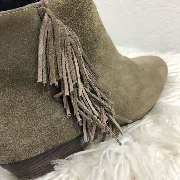 KELSIE DAGGER-STACKED HEEL FRINGE INSIDE ZIP BOOT - S - Picture 9 of 14